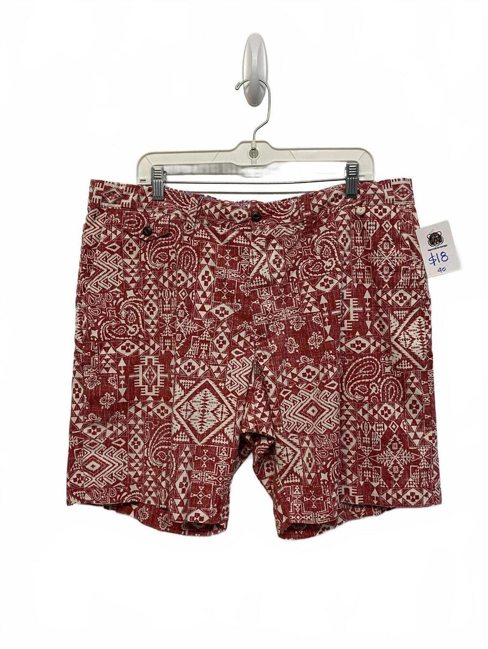 Reyn Spooner Surf Pendleton Red Patterned Shorts Size 40 Polynesian Western